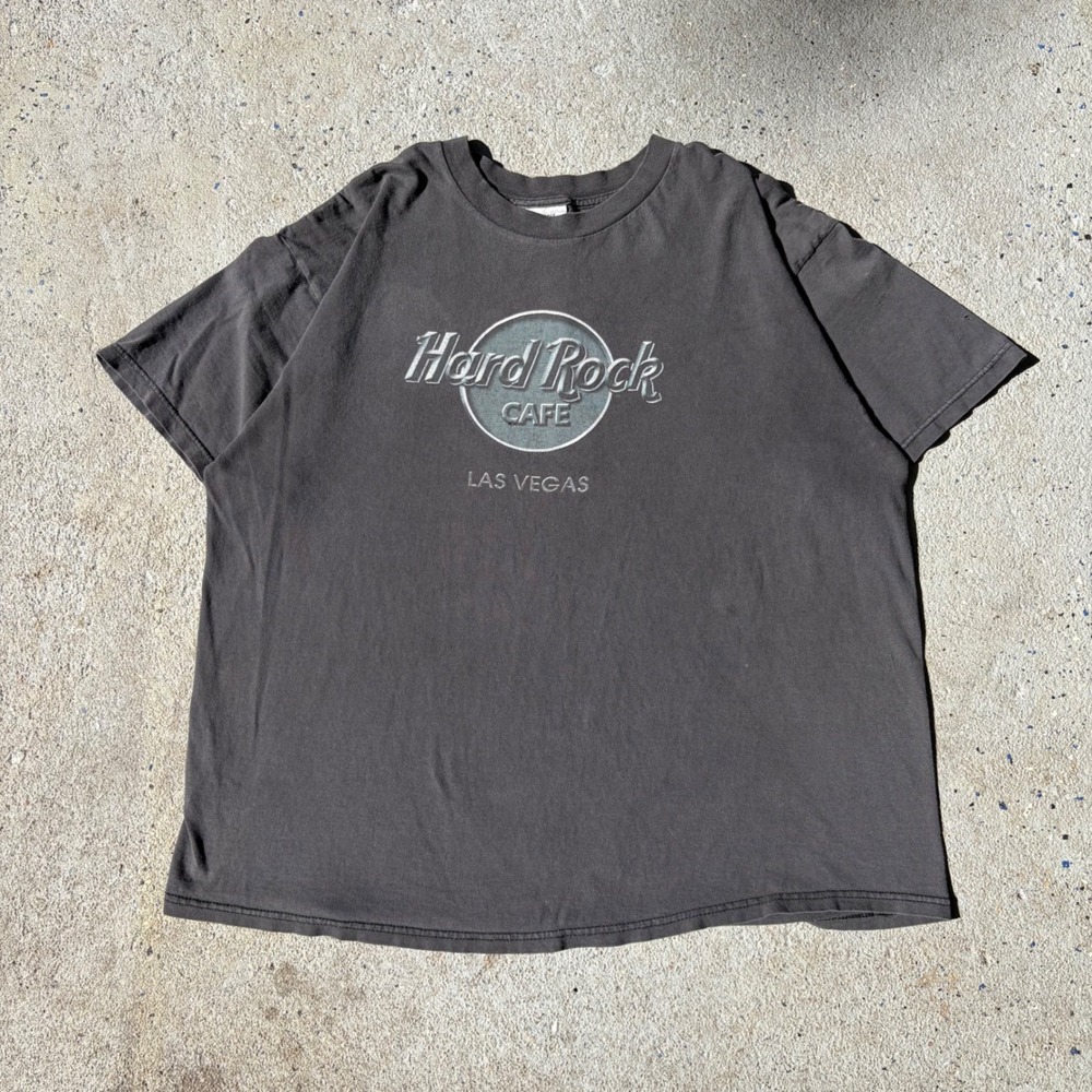 Vintage Hard Rock Cafe Las Vegas T-Shirt Faded Black XL Made in USA 90s Graphic
